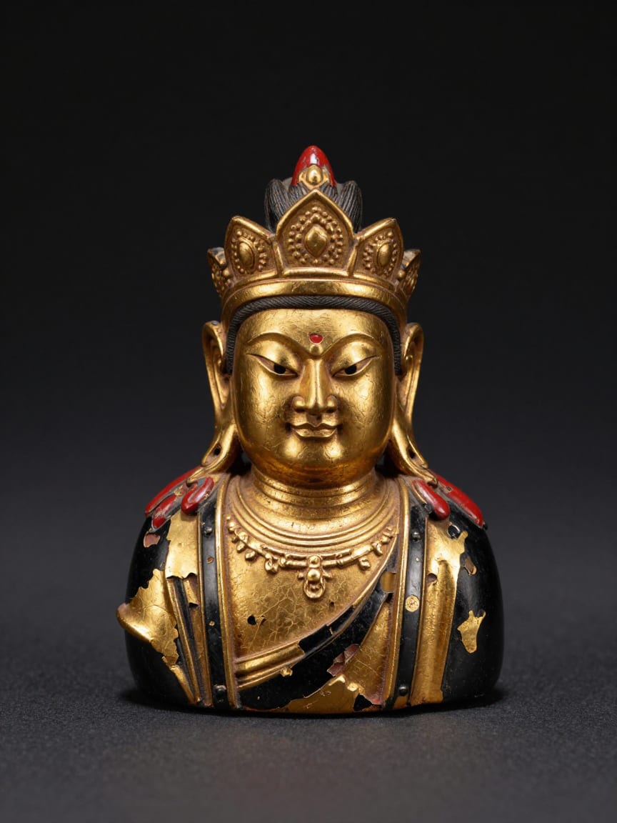 The keeper, a gilded guardian bust